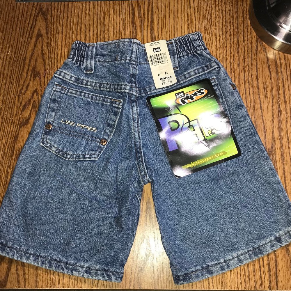 Vintage Lee Pipes denim shorts boy's 6 NWOT